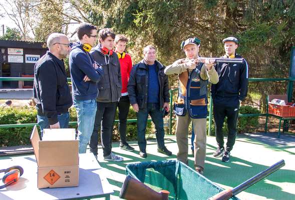 Clay pigeons shooting