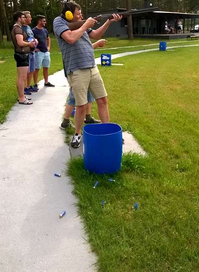 Clay pigeons shooting