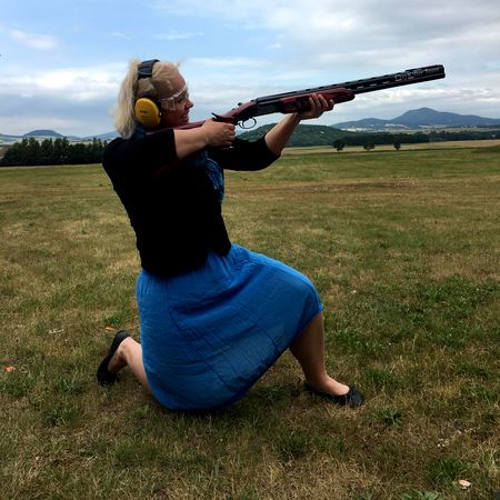 Clay pigeons shooting